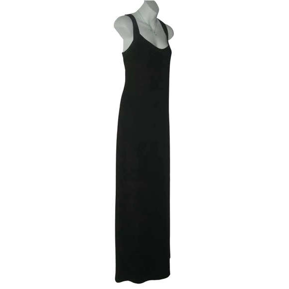 Edith Flagg Dress Three Flaggs Vintage 70s Black Maxi Audrey Hepburn Classic Lbd - Picture 3 of 11